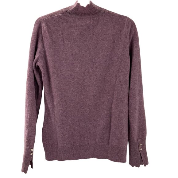 Nanette Lepore Womens Purple Cashmere Ruffle Sweater Size M preppy classic soft - Picture 10 of 10